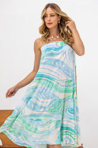 Vestido midi estampa búzios