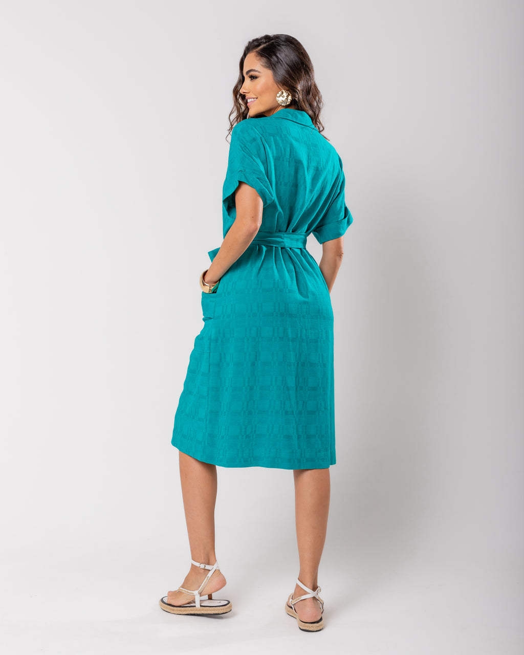 Vestido chemise em viscolinho