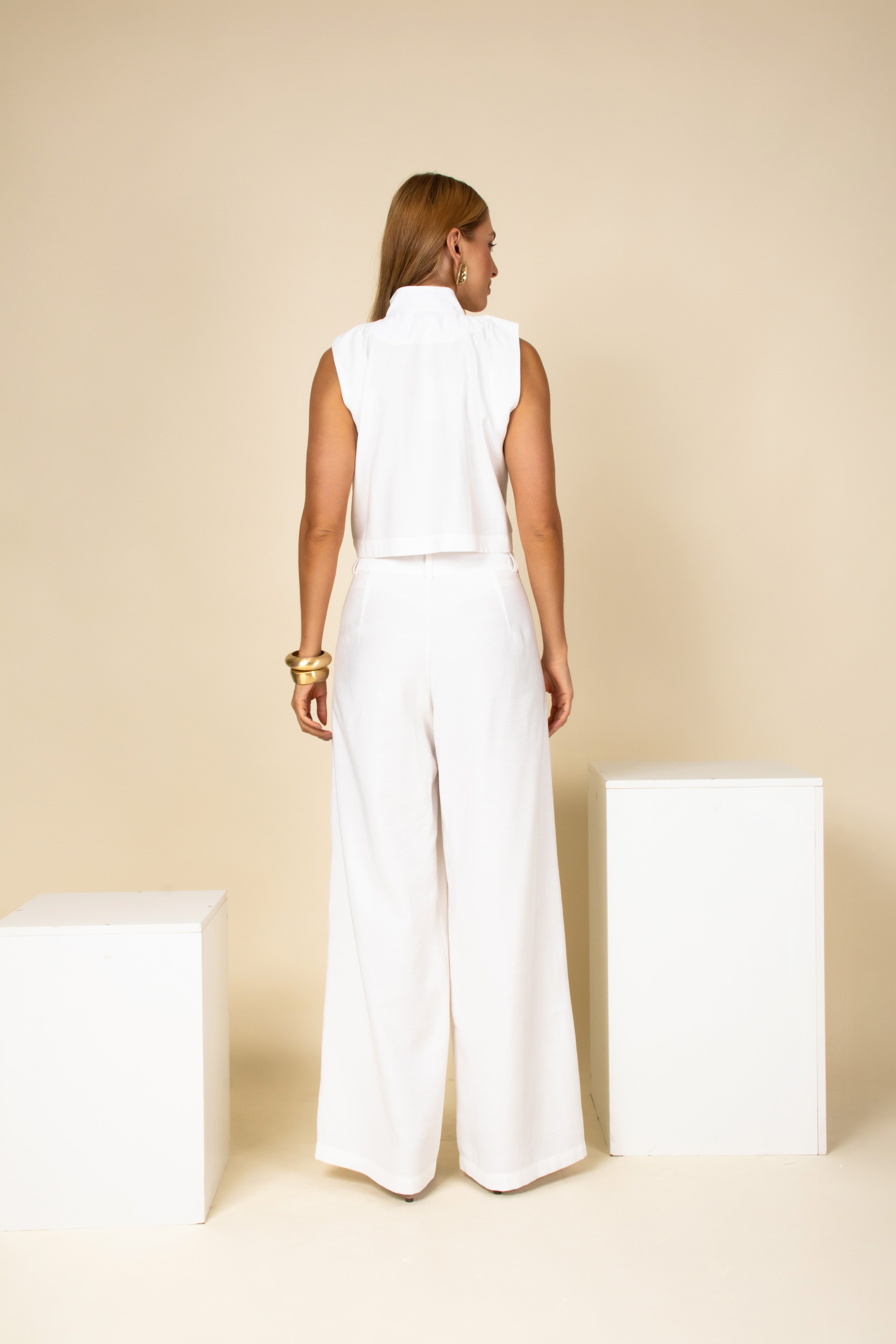 Conjunto com colete e calça alfaiataria