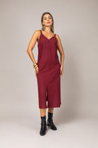 Vestido midi de alças