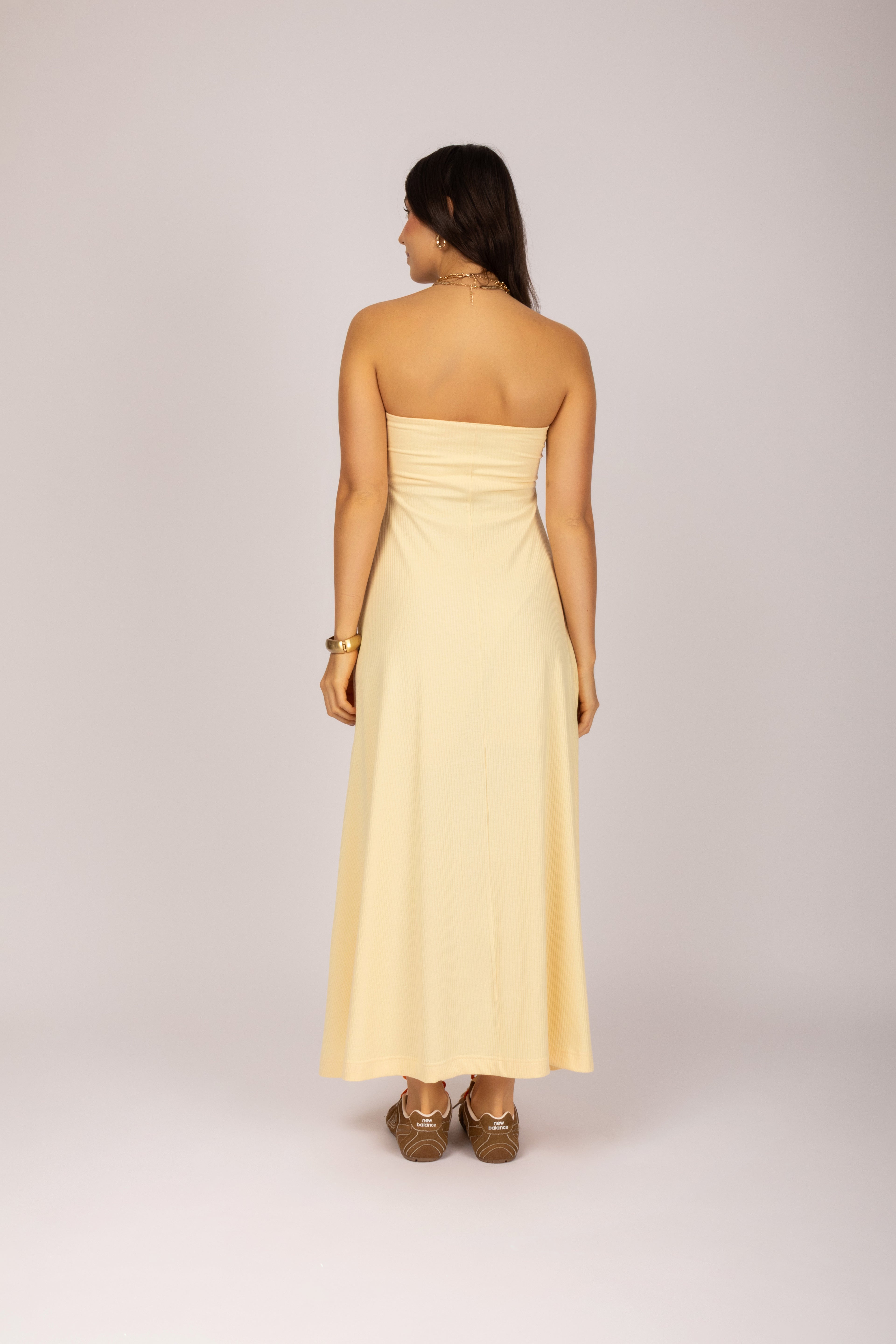 Vestido em malha sem alça