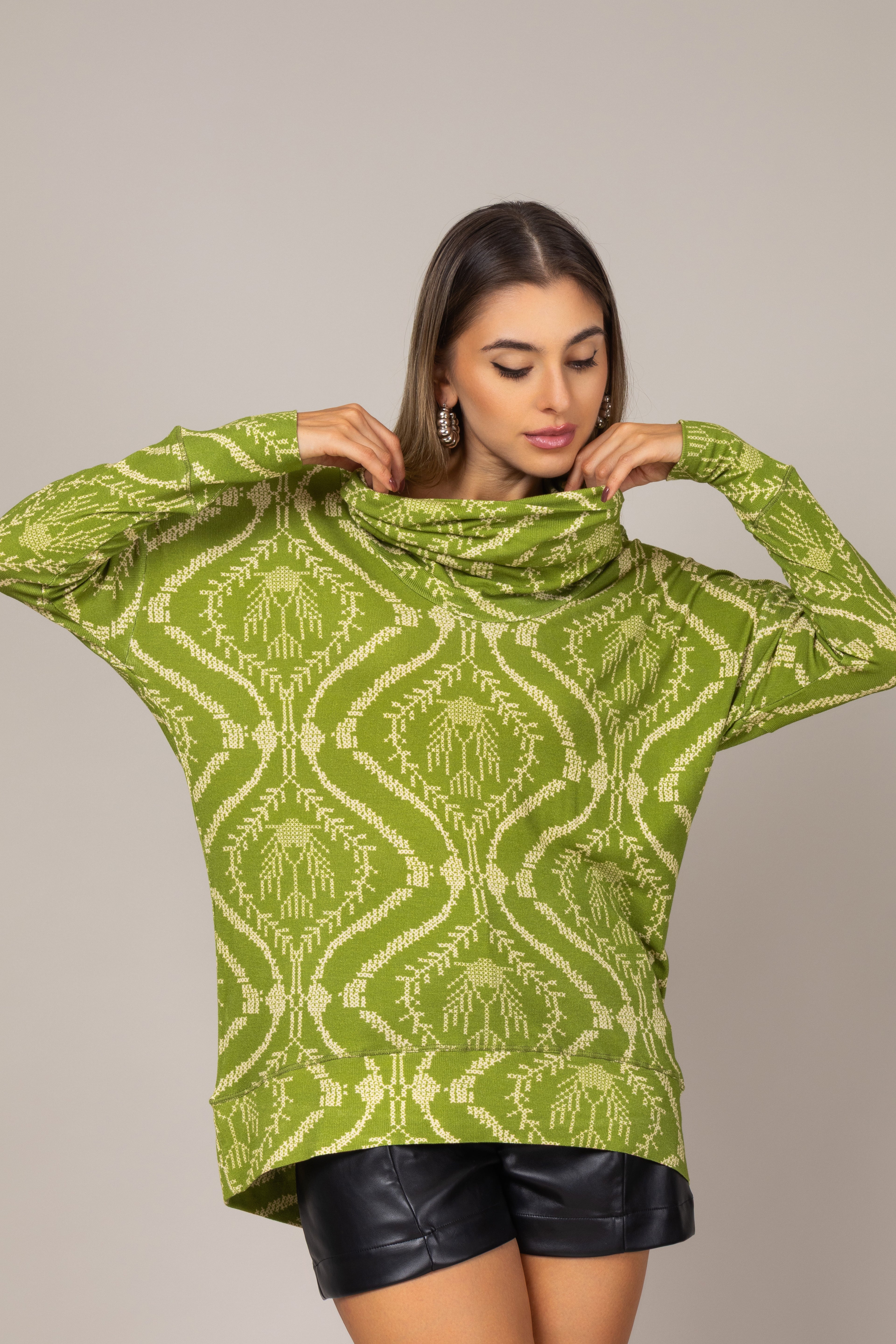 Blusa gola boba jaspe