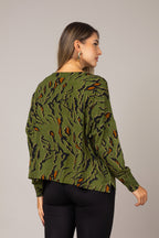 Blusa manga longa estampada