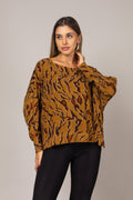 Blusa manga longa estampada