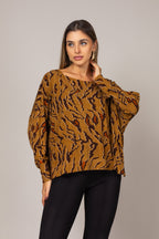 Blusa manga longa estampada