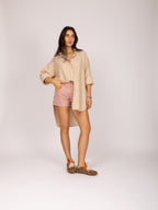 Chemise alongada em linho