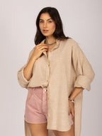 Chemise alongada em linho