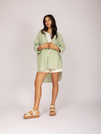 Chemise alongada em linho