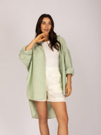 Chemise alongada em linho