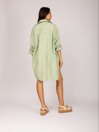 Chemise alongada em linho