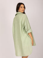 Chemise alongada em linho