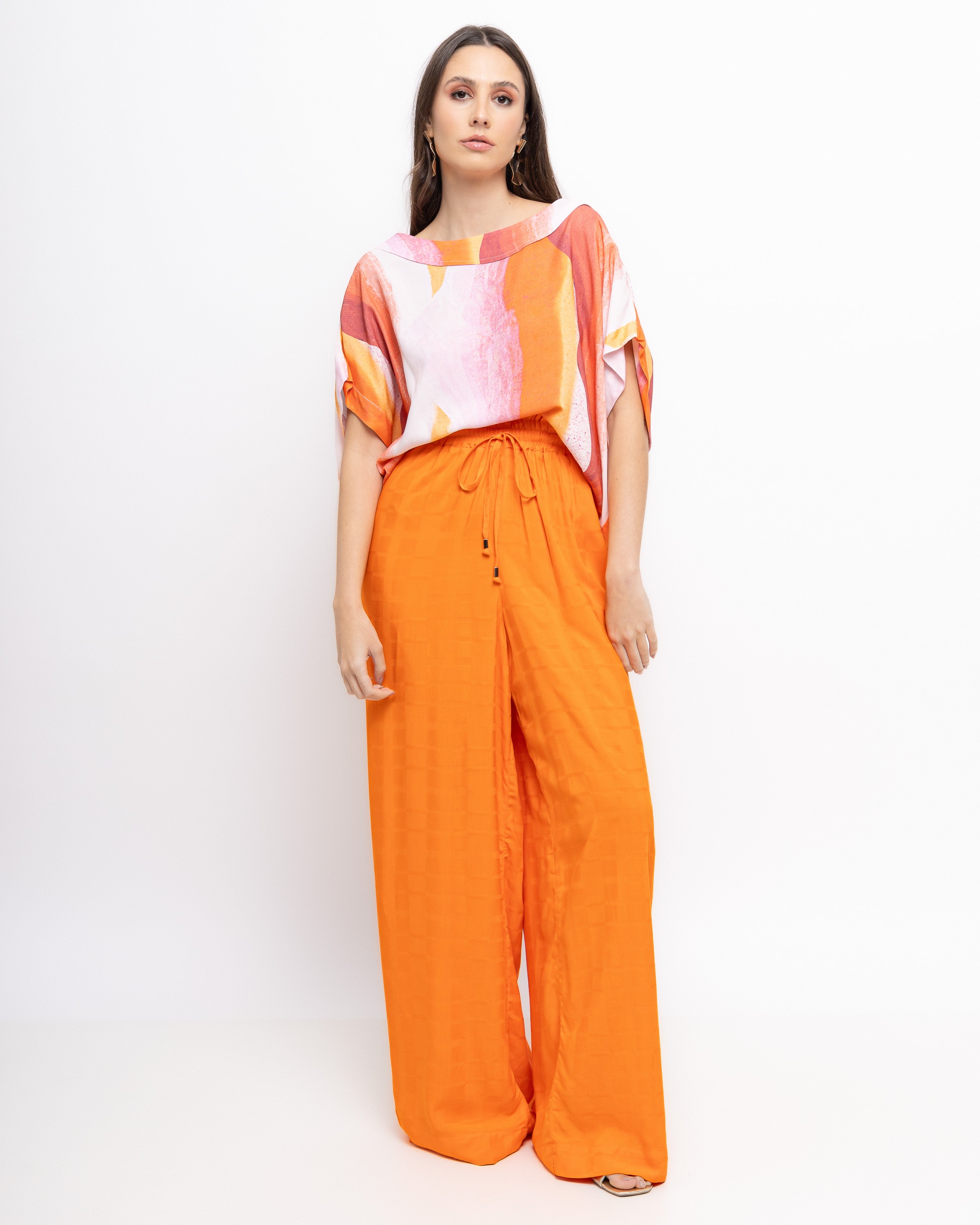 Pantalona em viscose maquinetada