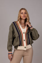 Jaqueta tricot bicolor
