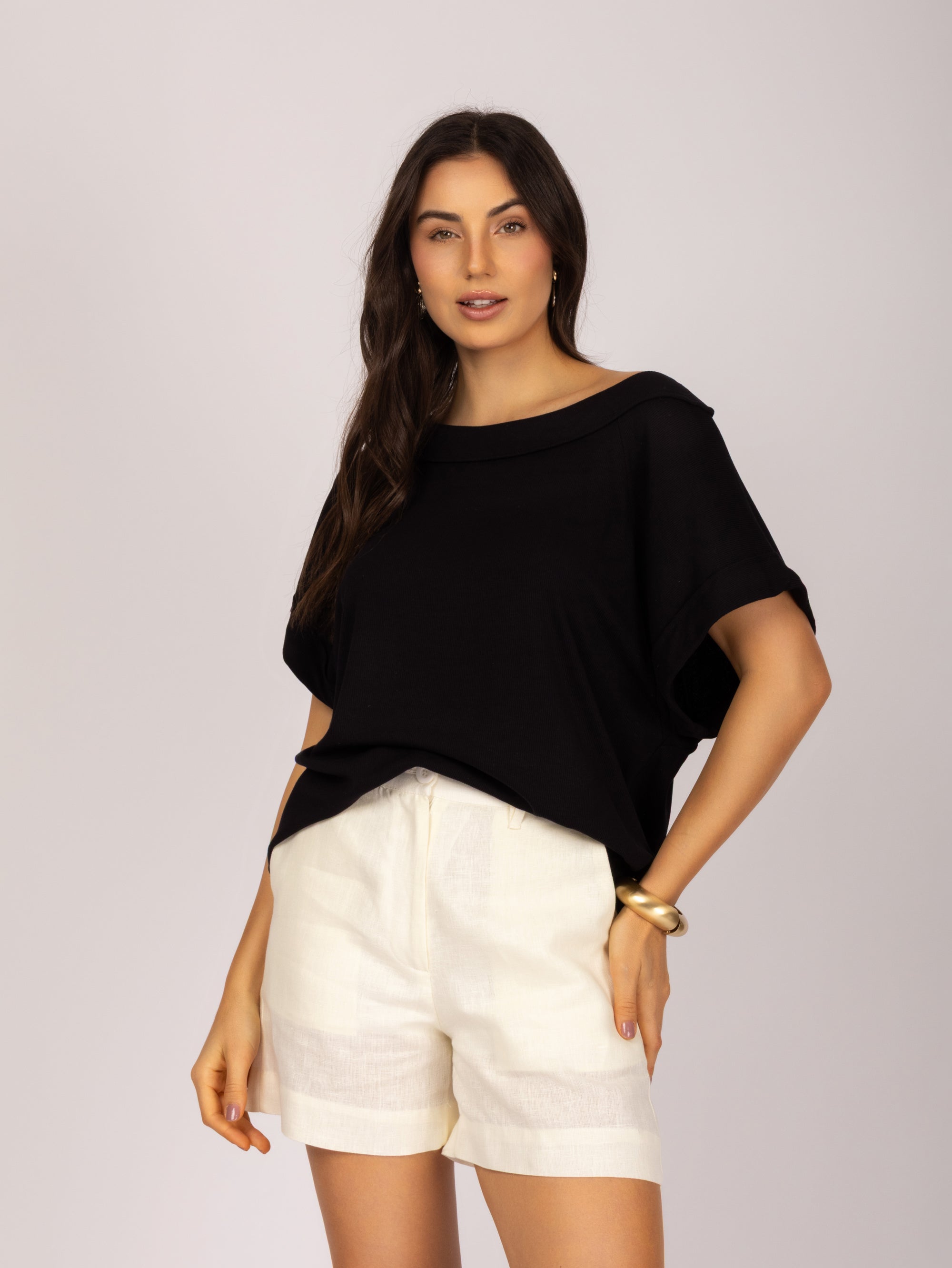 Blusa decote canoa