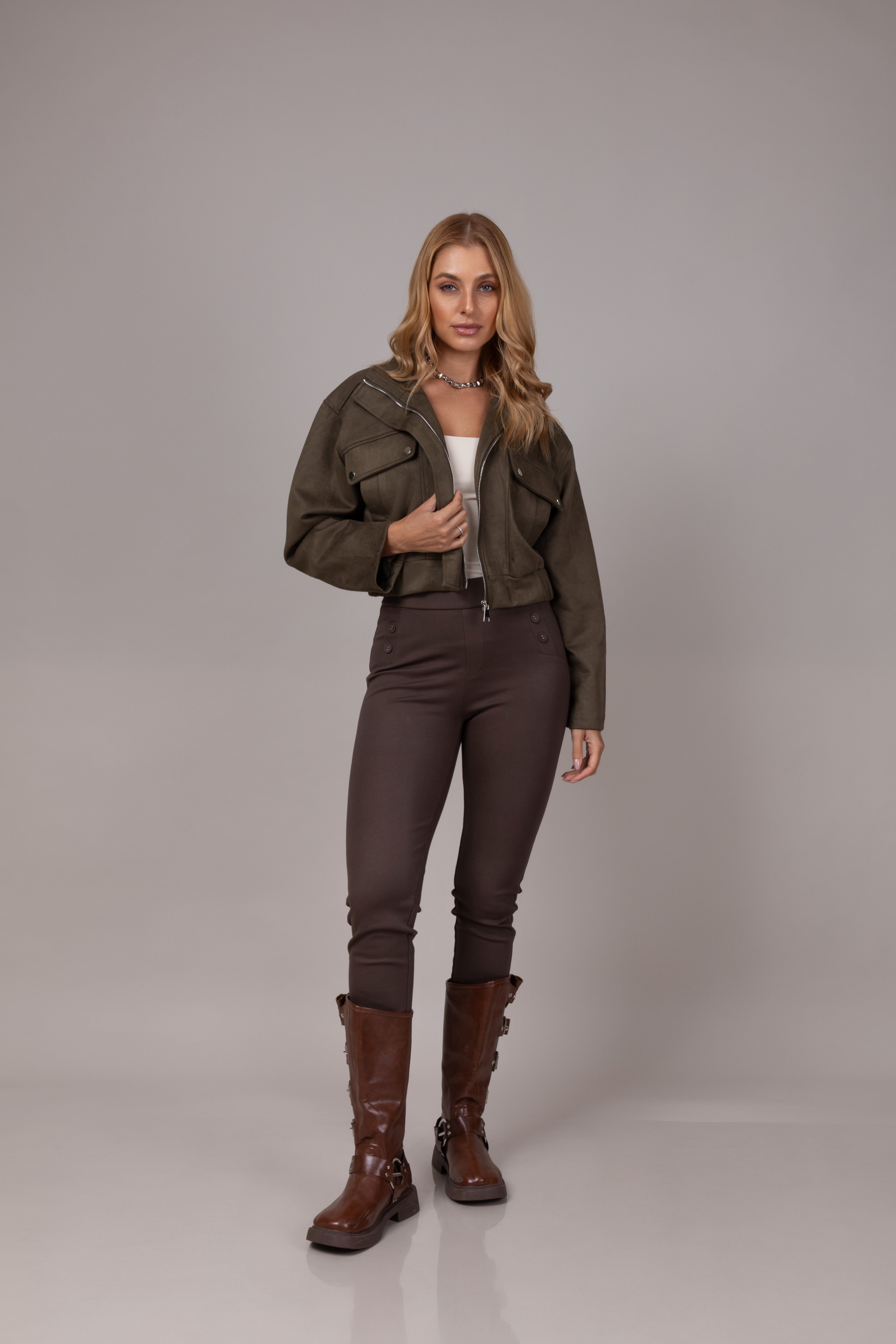 Legging montaria com botões