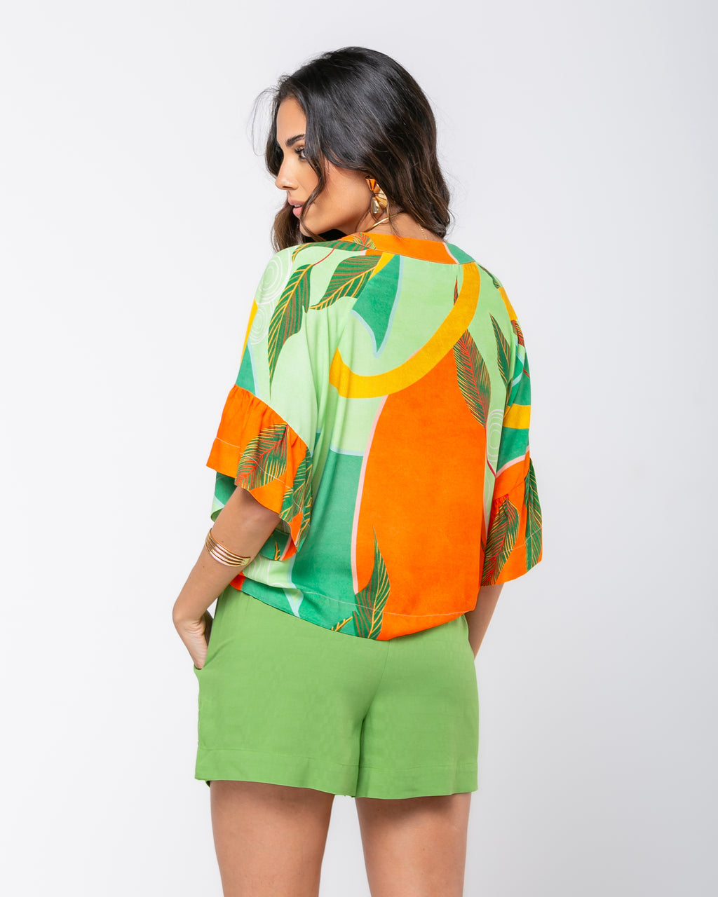 Short com detalhe no bolso em viscose