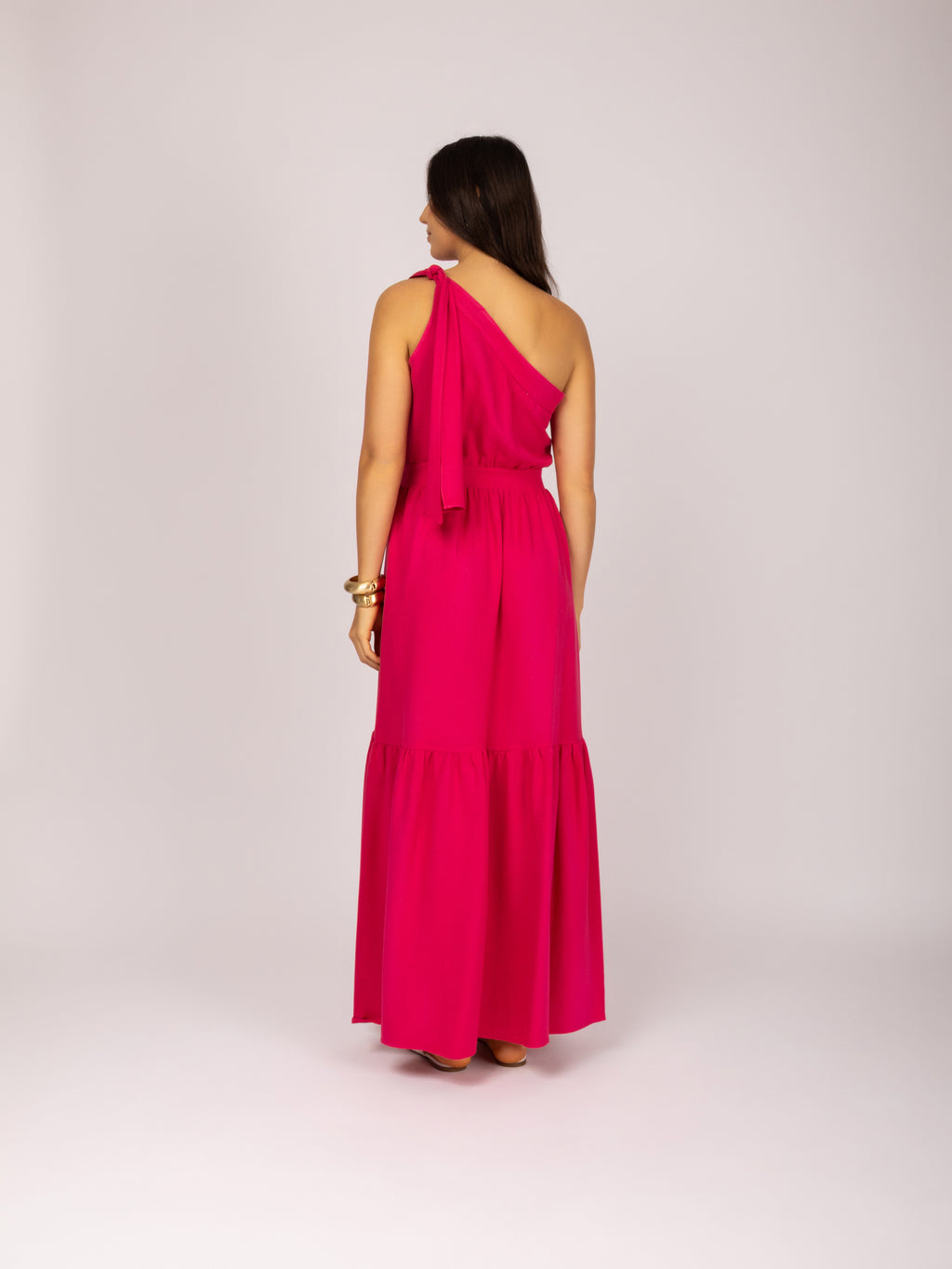 Vestido maxi ombro único