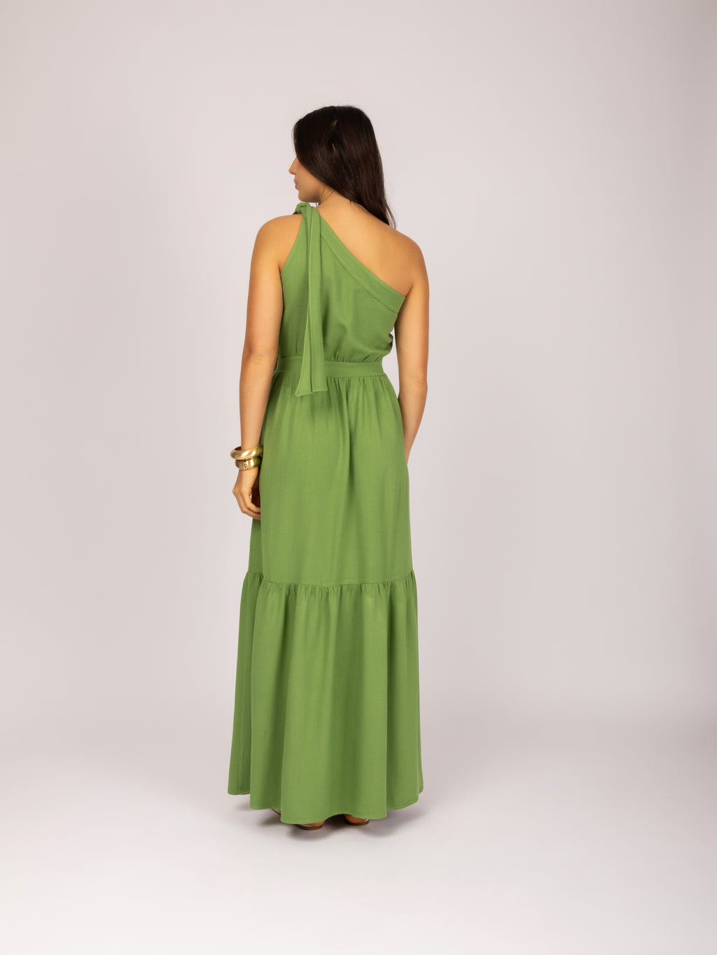 Vestido maxi ombro único