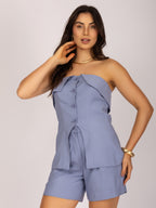 Conjunto tomara que caia e shorts