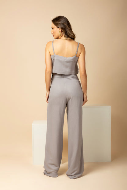 Conjunto de top e calça pantalona