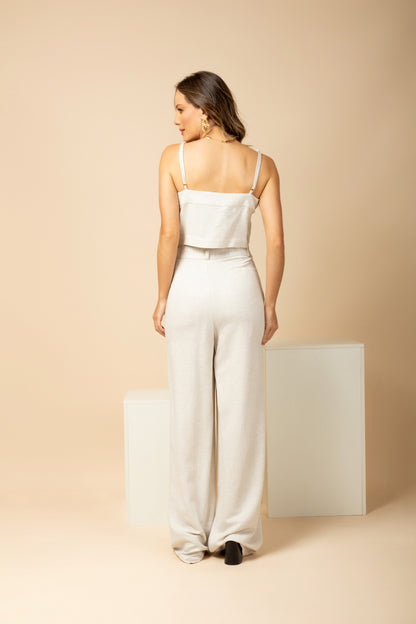 Conjunto de top e calça pantalona