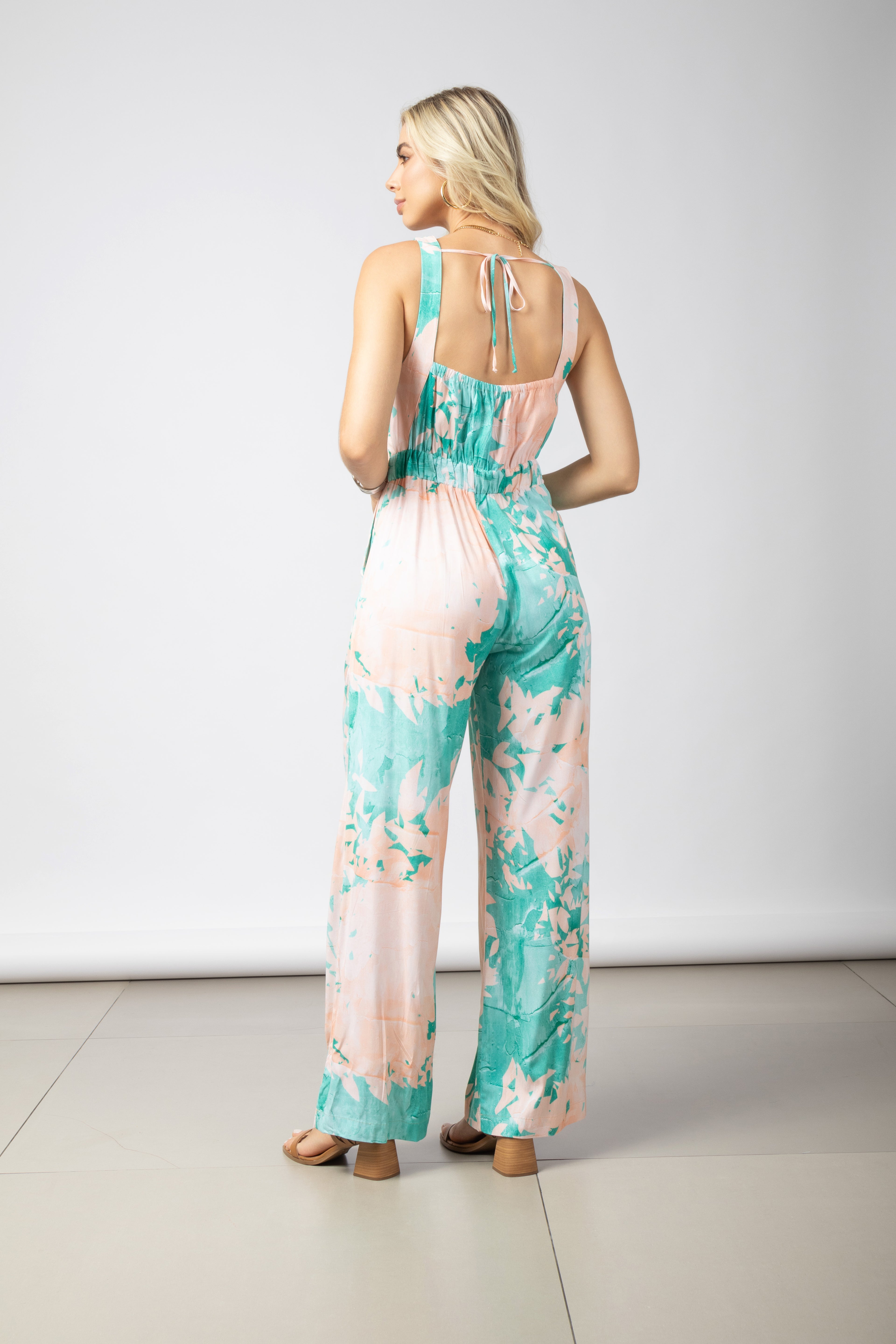 Macacão longo de alça estampado