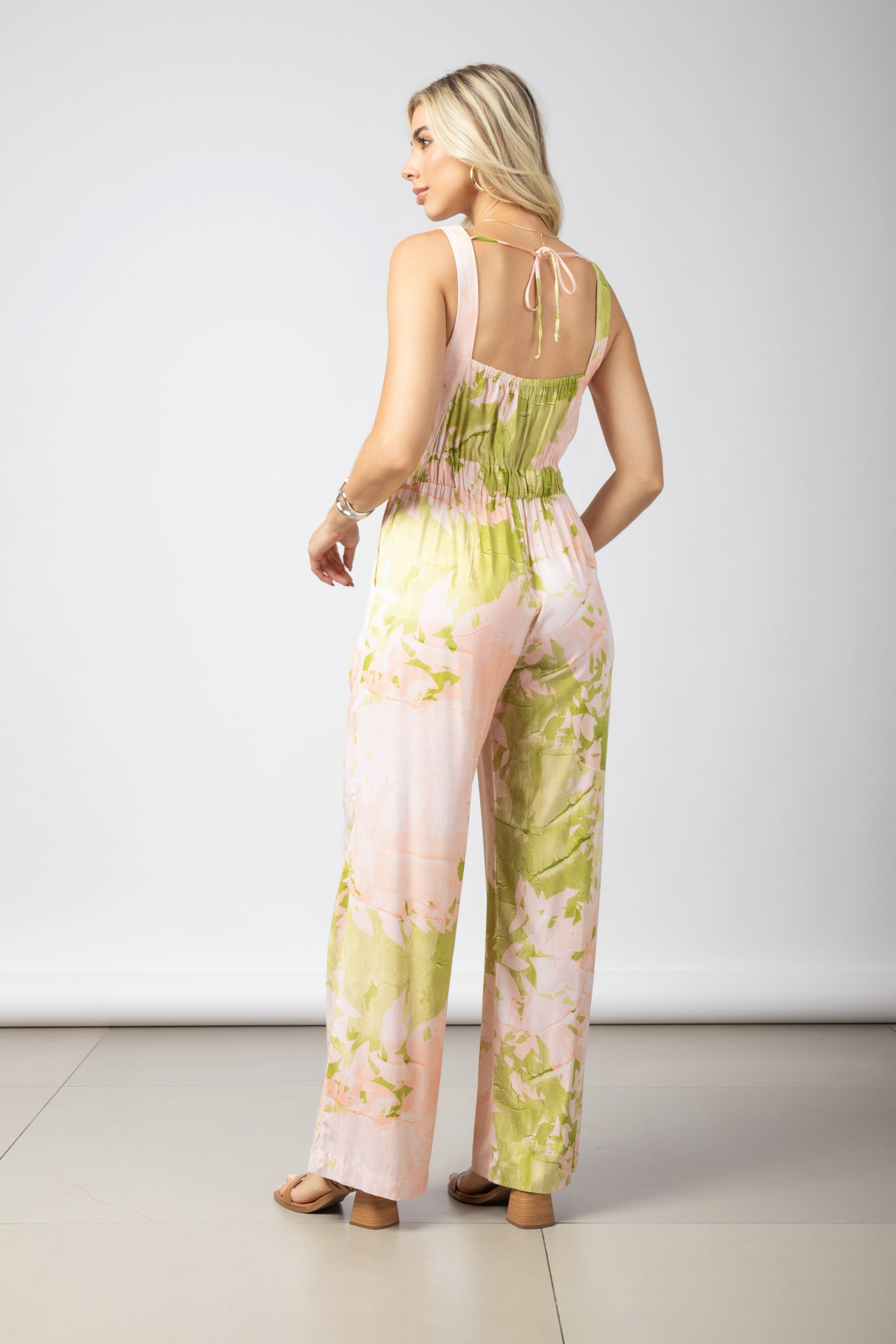 Macacão longo de alça estampado