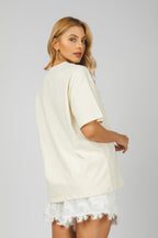 T-Shirt make love not war bege - vista posterior