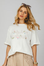T-Shirt make love not war branco - vista frontal