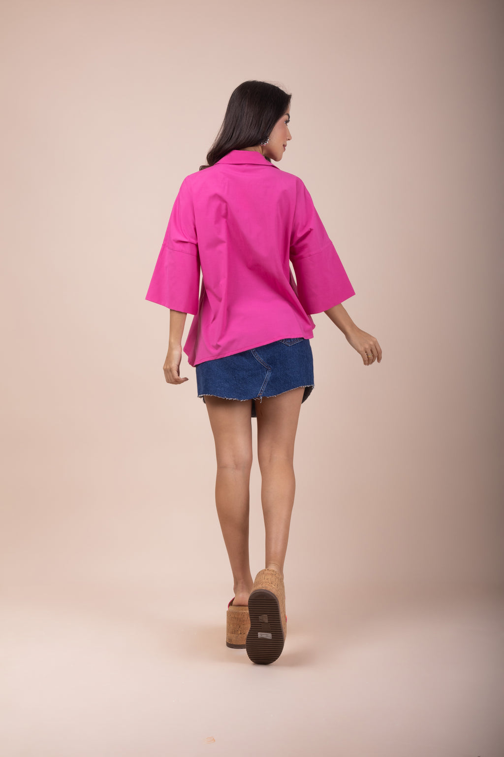 Camisa bata manga 3/4