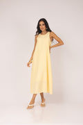 Vestido evasê regata amarelo - vista frontal