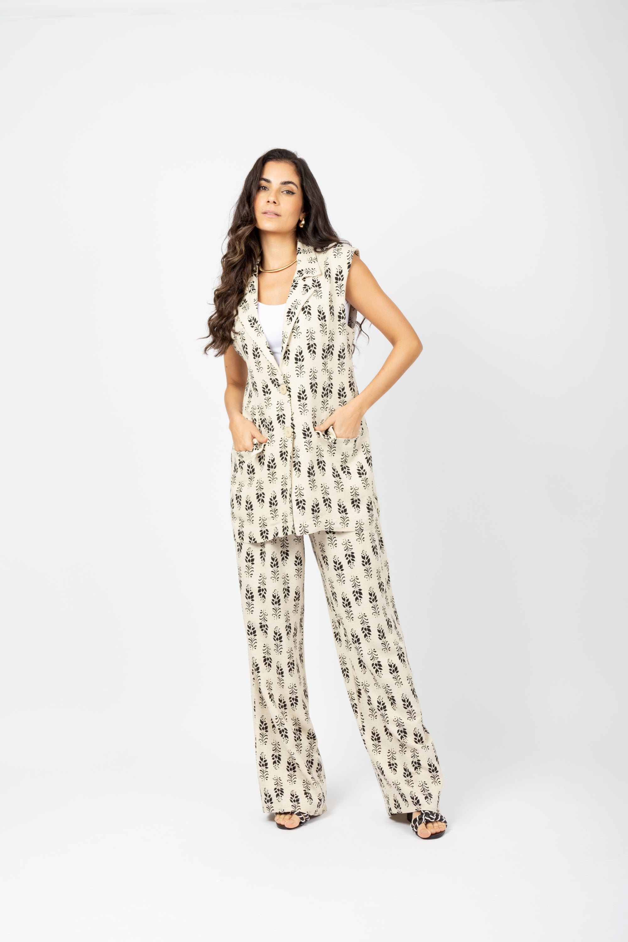 Colete oversized estampado