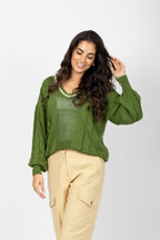 Calça cargo cintura alta sarja