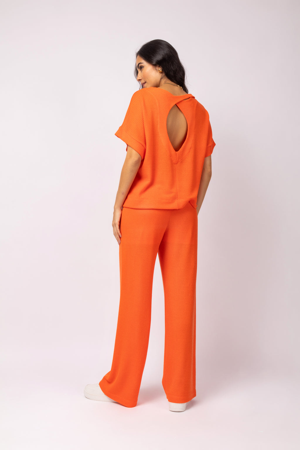 Conjunto de blusa com calça em malha