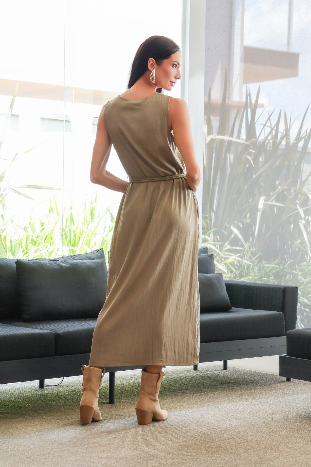 Vestido midi fluido