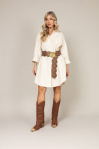 Vestido camisa manga longa