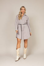 Vestido camisa manga longa