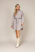Vestido camisa manga longa