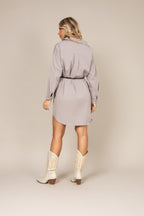 Vestido camisa manga longa