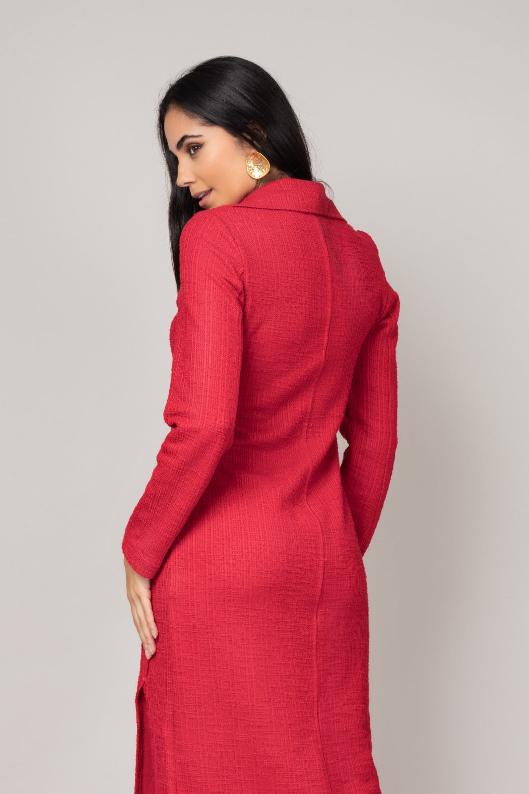 Vestido midi texturizado