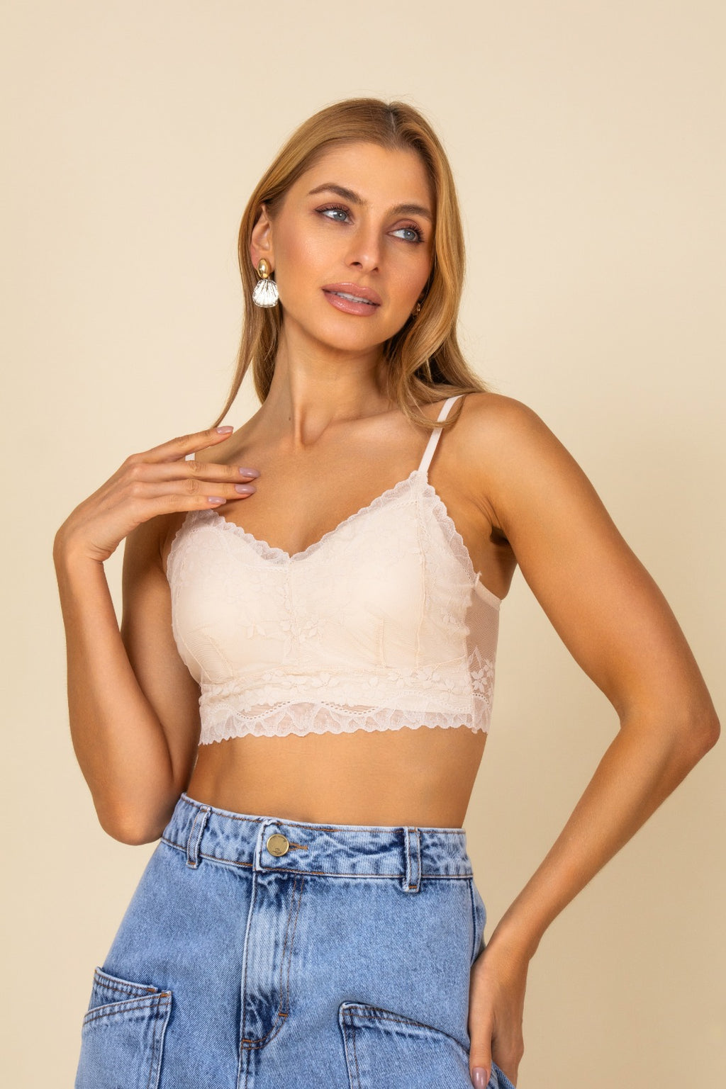 Top rendado com bojo