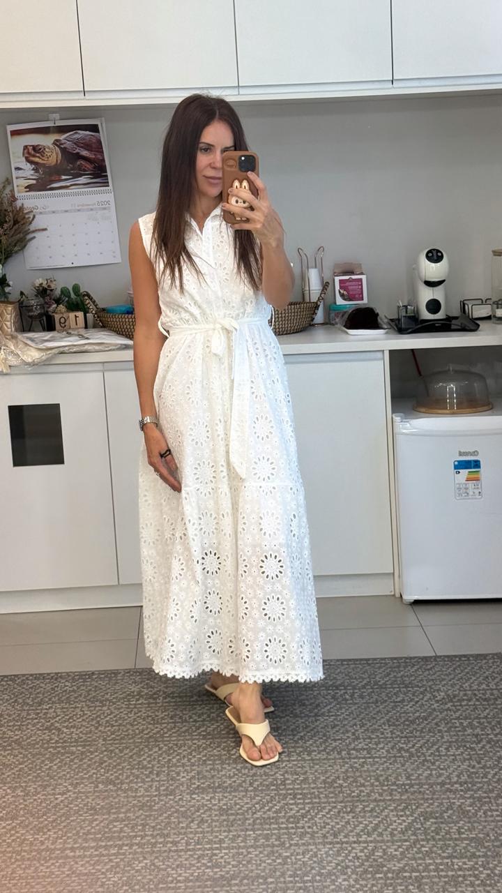 Chemise midi laise sem mangas