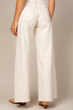 Calça pantalona off white