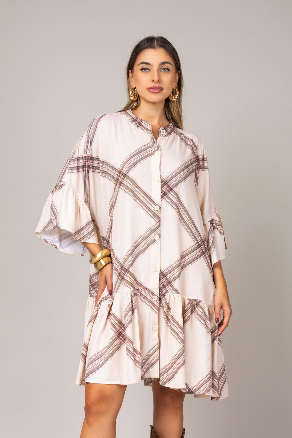 Vestido chemise xadrez