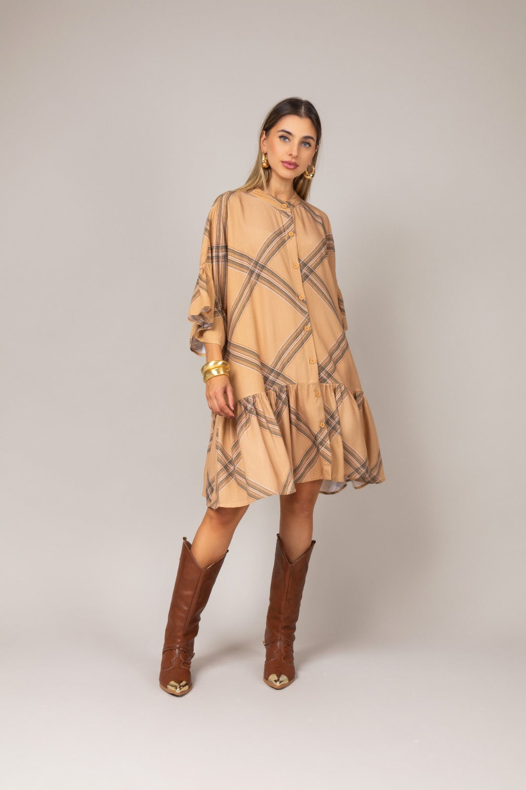 Vestido chemise xadrez