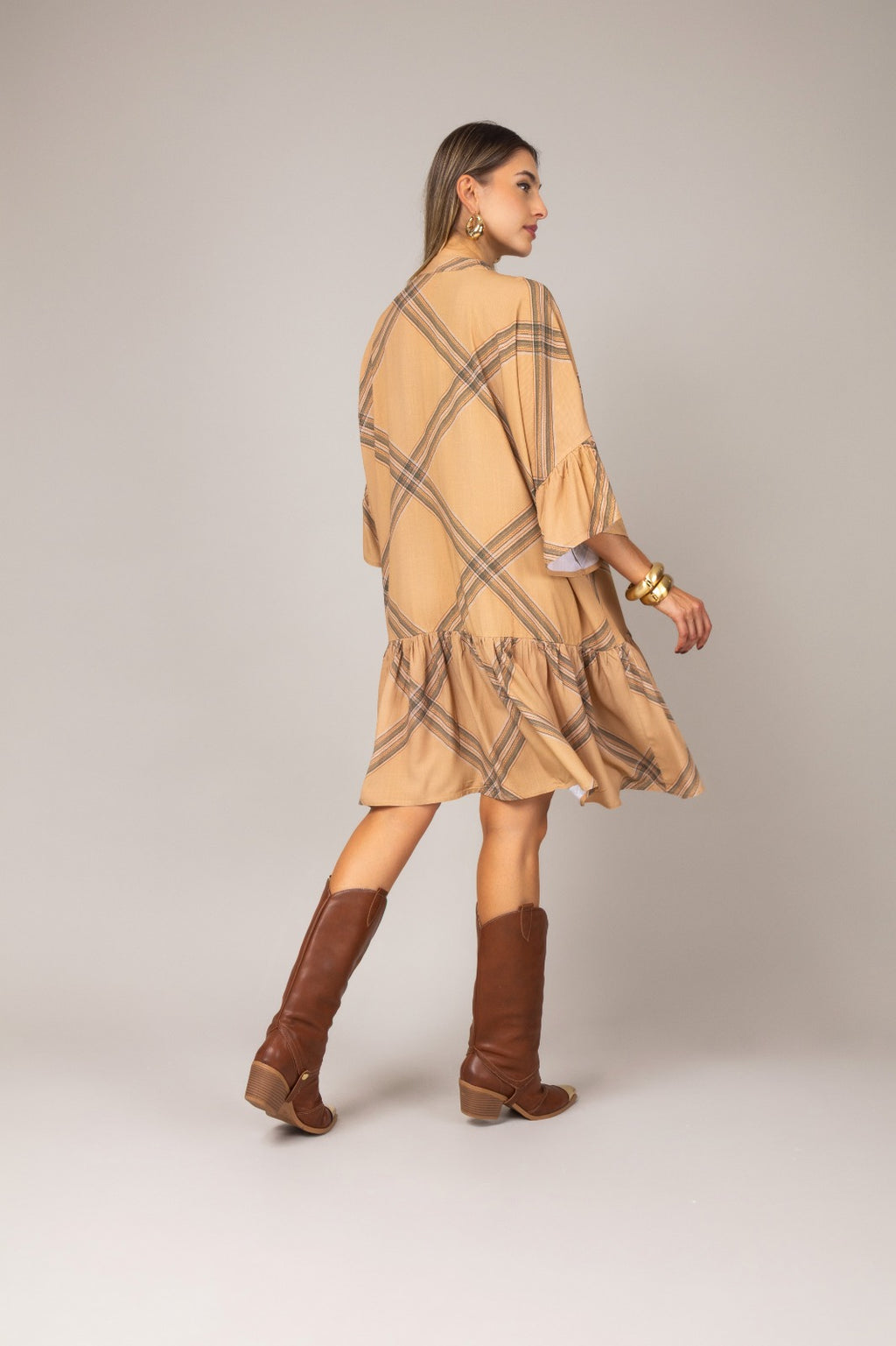 Vestido chemise xadrez
