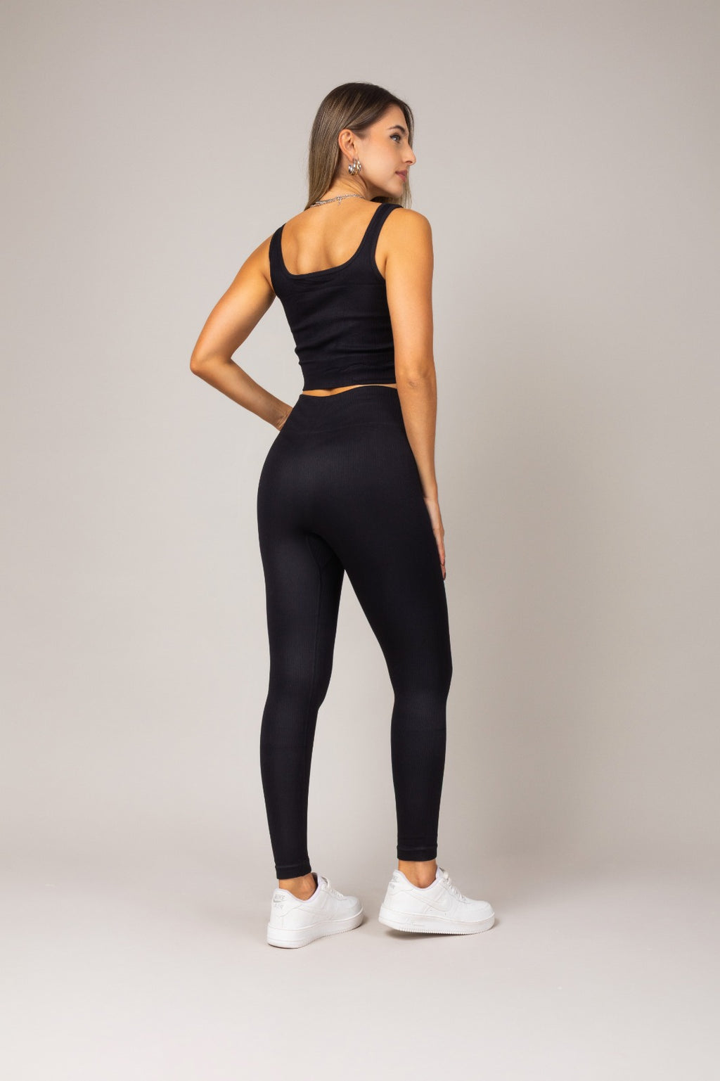 Conjunto de top e calça legging texturizado
