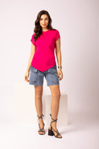 Blusa assimétrica em malha