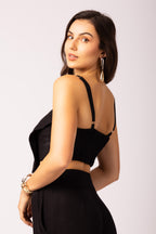 Conjunto de top e calça reta com detalhe