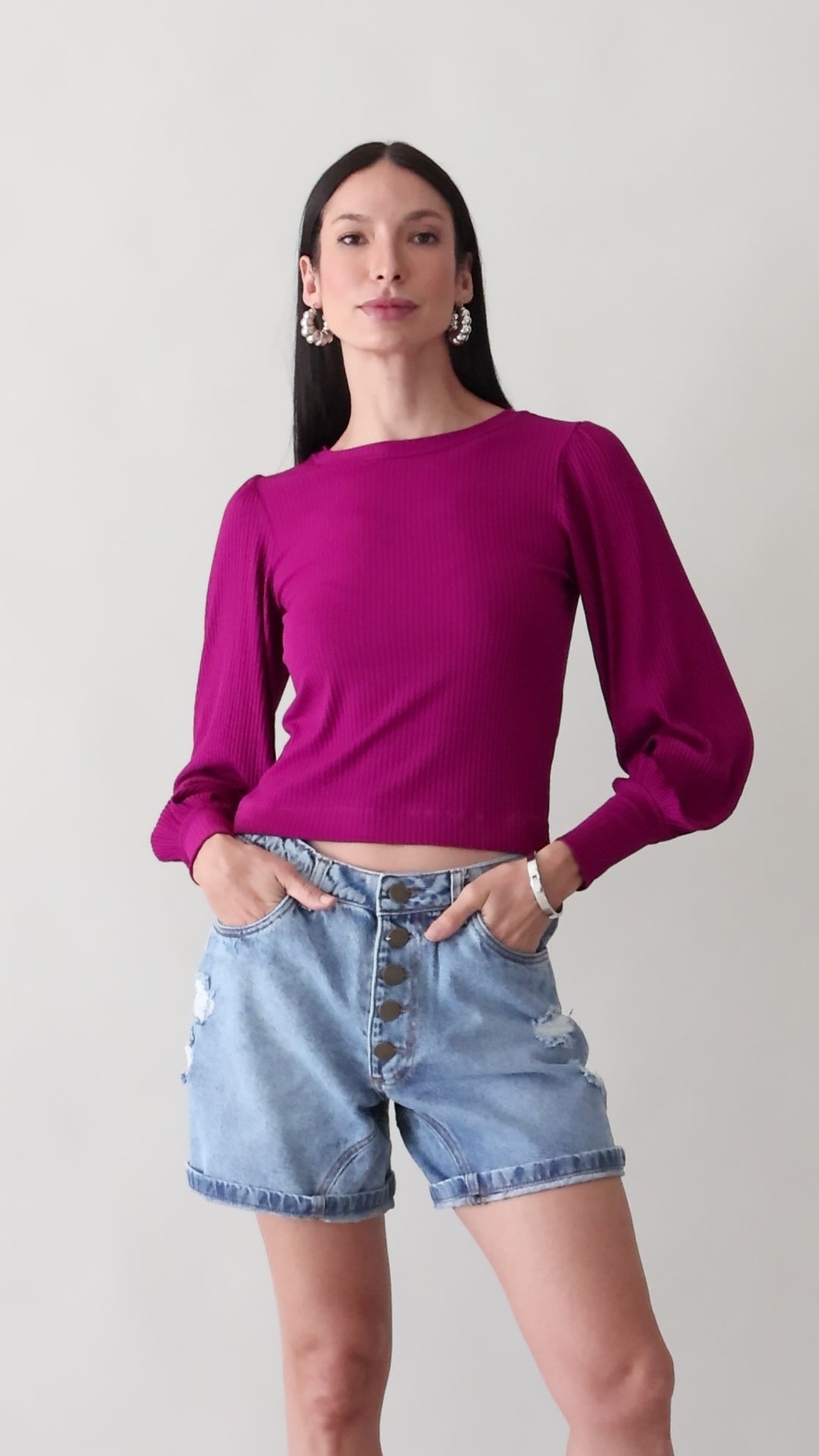 Cropped manga bufante